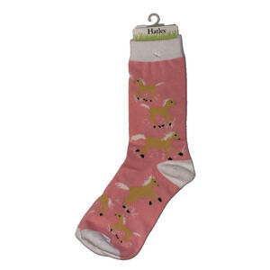 Hatley Womens Sz 9-11 Horse Print Crew Socks Novelty Equestrian Pony Rodeo Derby